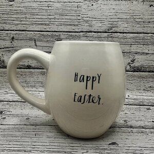 Rae Dunn Easter Egg Shaped Coffee Mug - Happy Easter - Purple - Striped Egg​​​​​